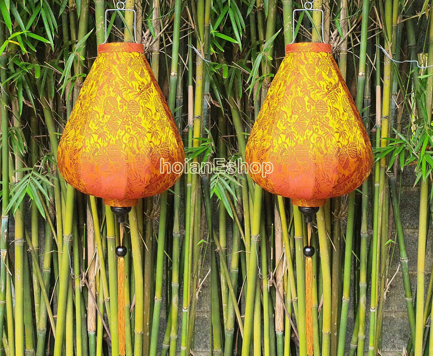 Set 2 Vietnamese Hoi An Silk Lanterns 55cm for Wedding Party decor - Events Decorative - Lanterns For Front Porch