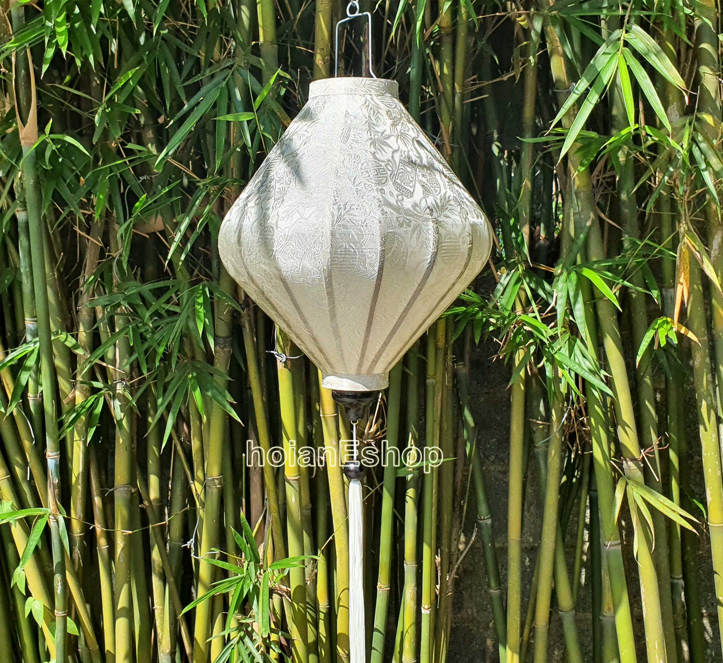 Set 2 White Lanterns for Garden Party decor (55cm) White Cream/Ivory/Off white Lanterns for Wedding Events Decoration