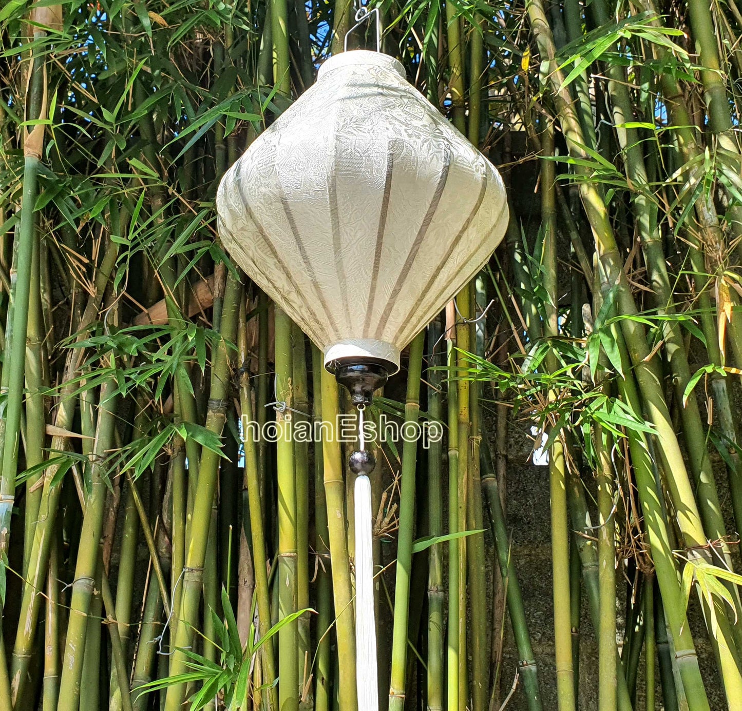 Set 2 White Lanterns for Garden Party decor (55cm) White Cream/Ivory/Off white Lanterns for Wedding Events Decoration