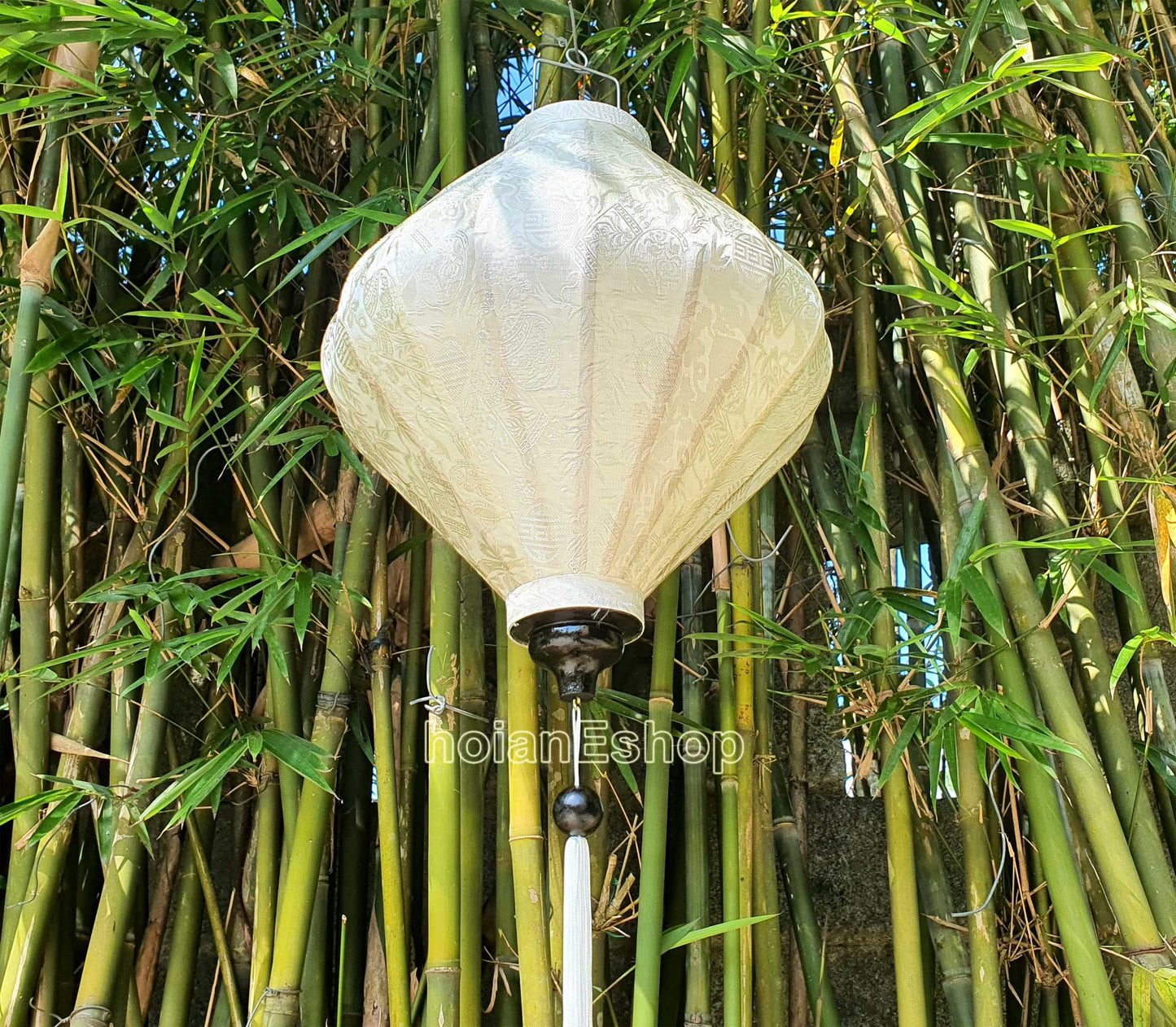 Set 2 White Lanterns for Garden Party decor (55cm) White Cream/Ivory/Off white Lanterns for Wedding Events Decoration