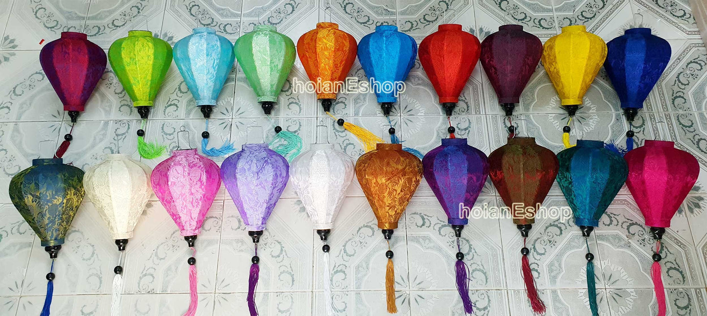 Set of 20 Vietnam silk lanterns 35cm for Wedding Party Decor, Outdoor Party decoration, and Restaurant decoration, 20 different colors