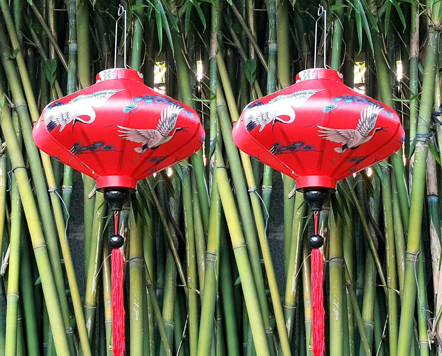 Set 2 Vietnam lanterns 35cm - New 3D flower fabric - Wedding lanterns - Restaurant lanterns - Buyer choose shape and color