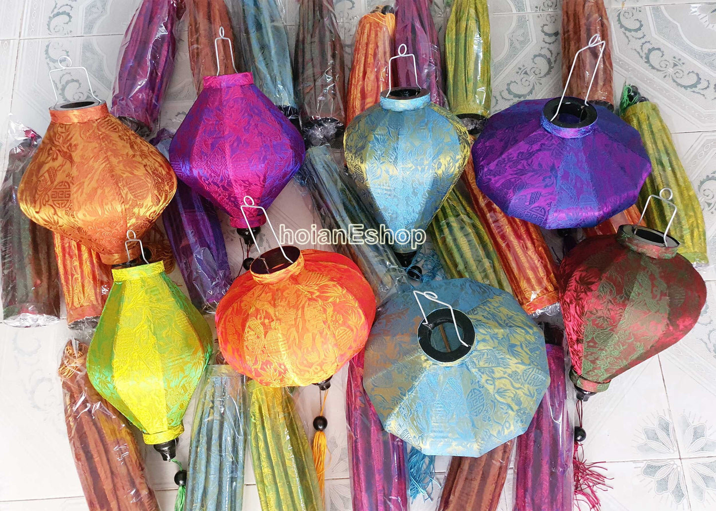 Set 8 pcs Vietnam Silk Lanterns 35cm for Porch Decor Party Decorations Wedding Party Decor wholesale silk lanterns