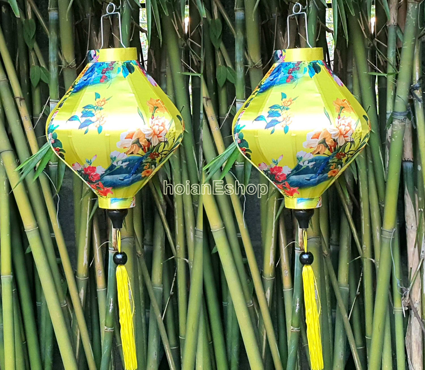 Set 2 Vietnam lanterns 35cm - New 3D flower fabric - Wedding lanterns - Restaurant lanterns - Buyer choose shape and color