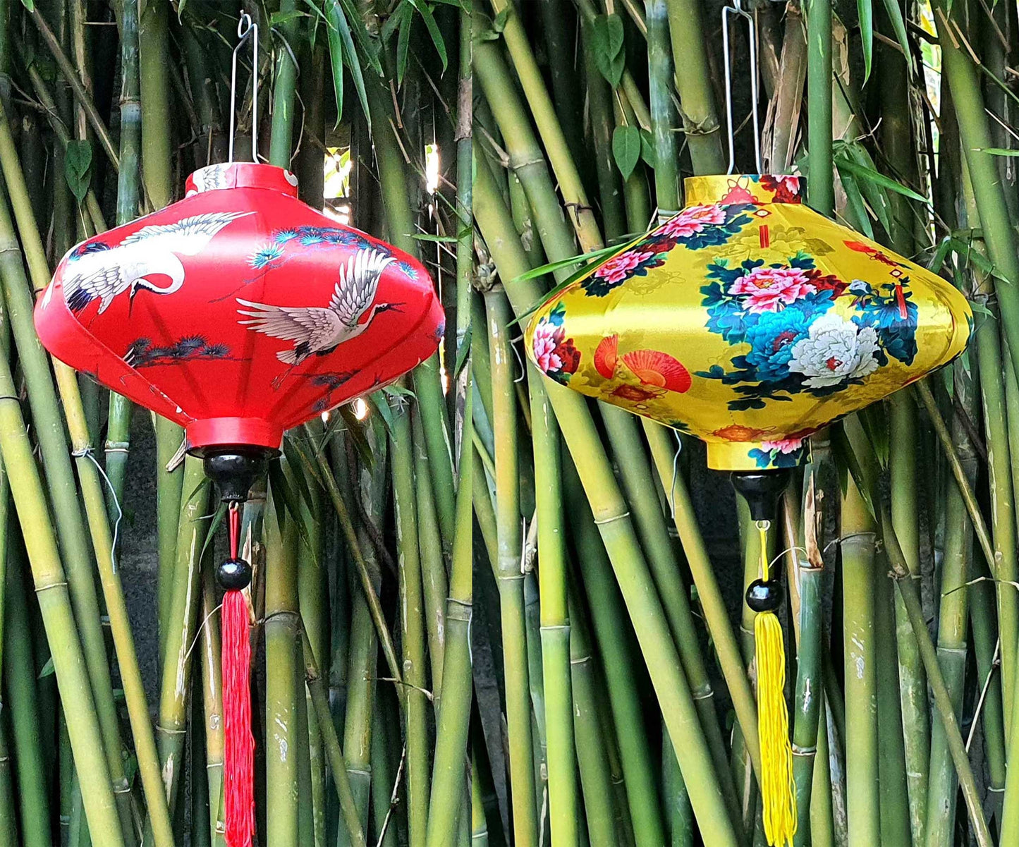 Set 2 UFO Vietnam Hoi An silk lanterns for Restaurant decorations - Lanterns decor wedding - Buyer choose any shapes and colors