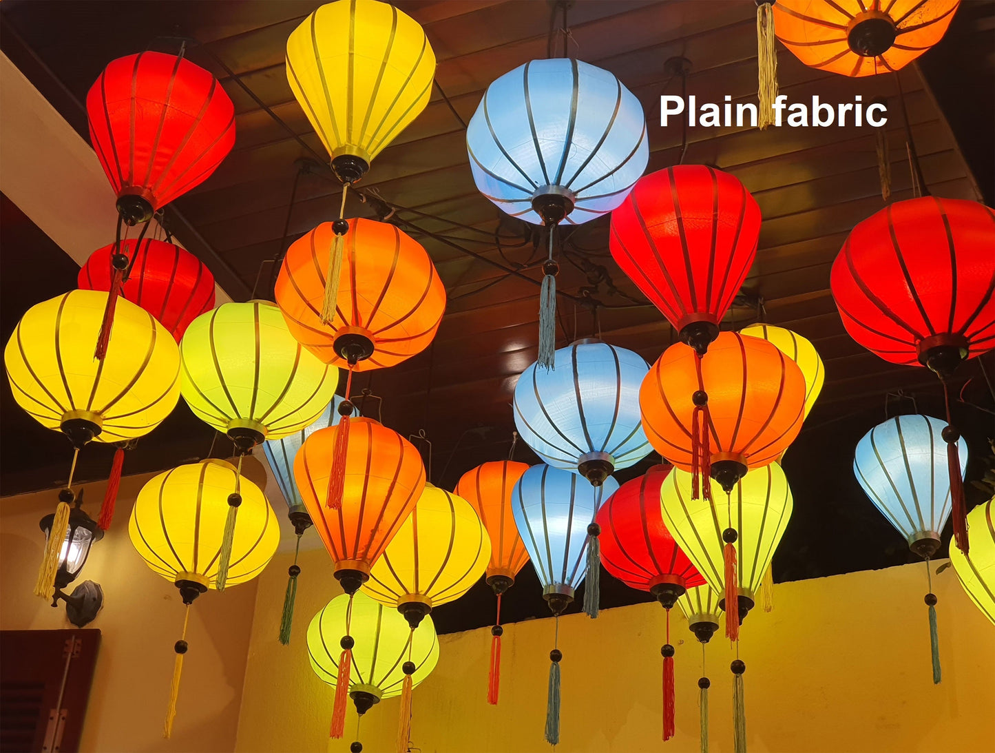 Set 30 Vietnam silk lanterns 40cm for Restaurant decorations, Wedding decorations TET decoration, Outdoor Party decoration