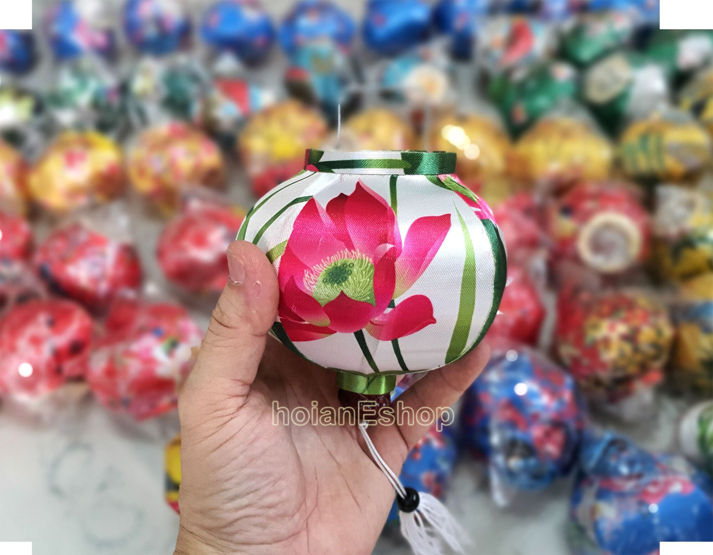 Set 100 pcs Vietnam Silk Lanterns 10cm for Moon festival, Christmas decorations Mini lanterns decorate the outdoor garden