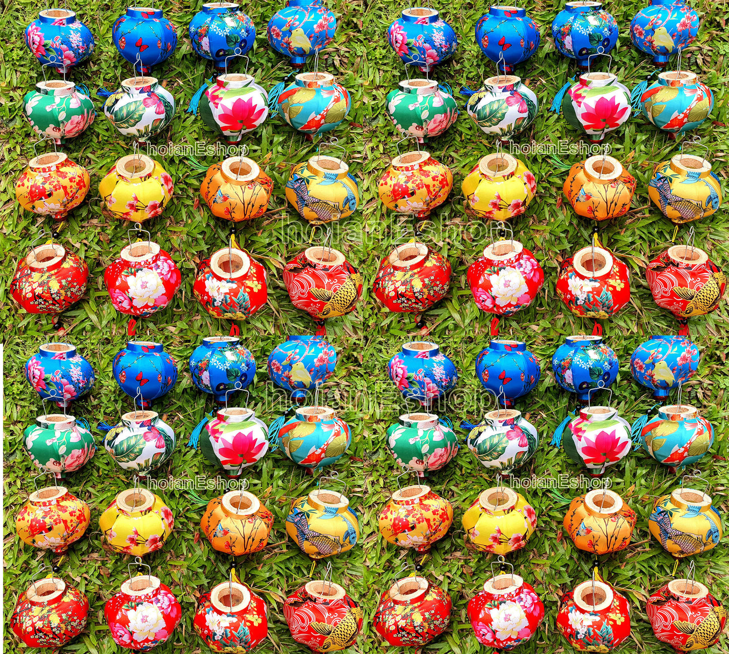 Set 100 pcs Vietnam Silk Lanterns 10cm for Moon festival, Christmas decorations Mini lanterns decorate the outdoor garden