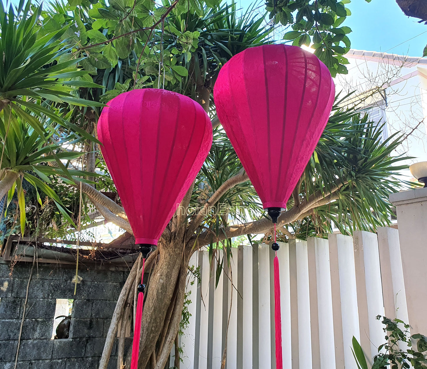 Set 2 Big Lanterns for Wedding Decoration Vietnam Silk Lanterns for Wedding Party Restaurant Ceiling Decoration