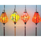 Set of 4 bamboo silk lanterns 35cm - Mix shape and color - Lantern for wedding - Wedding lighting ideas - Home front door decoration