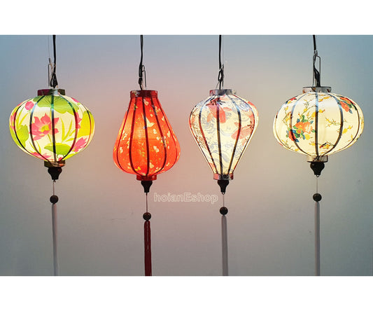 Set 4 Vietnamese Hoi An silk lanterns 35cm - Personalization lanterns - Christmas lanterns - Lanterns for Wedding - Lanterns for Restaurant