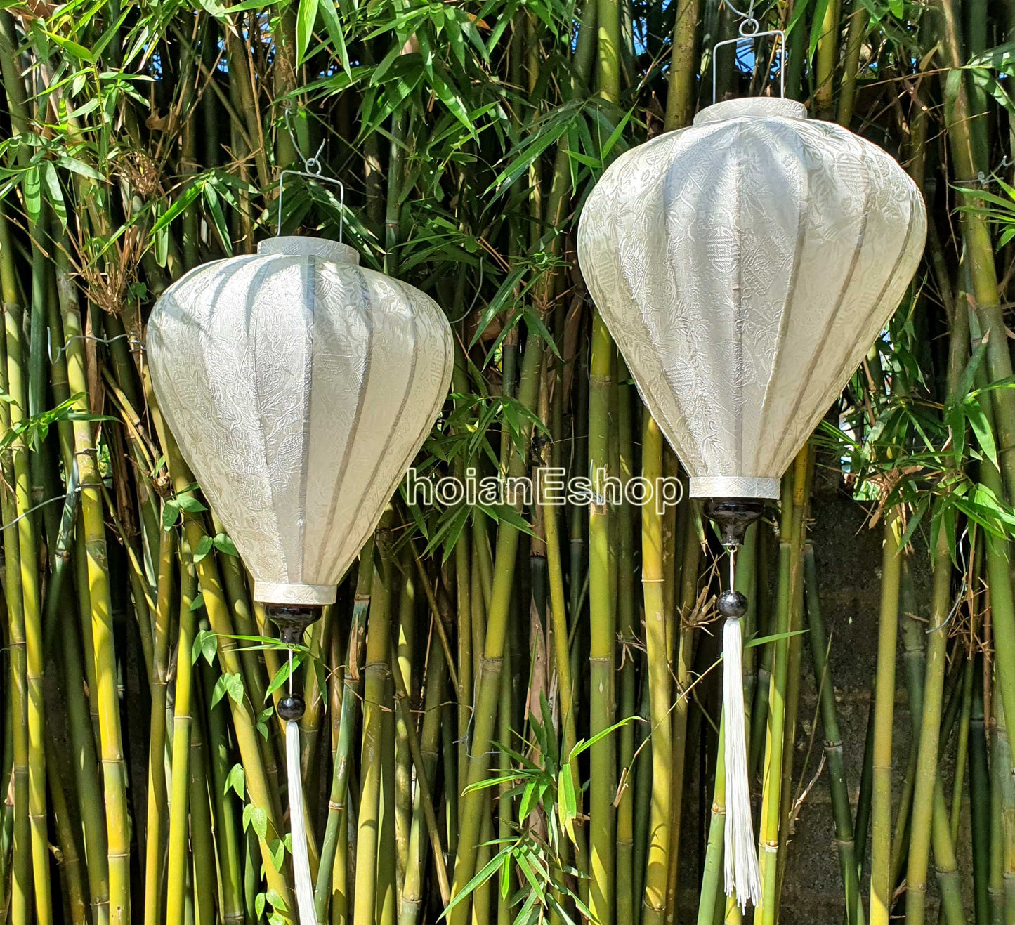 White Silk Lanterns For Ceiling hanging Ceiling decorations - White lanterns for Reataurant Decor Coffee shop decor - Set 20 PCS - Size 55cm