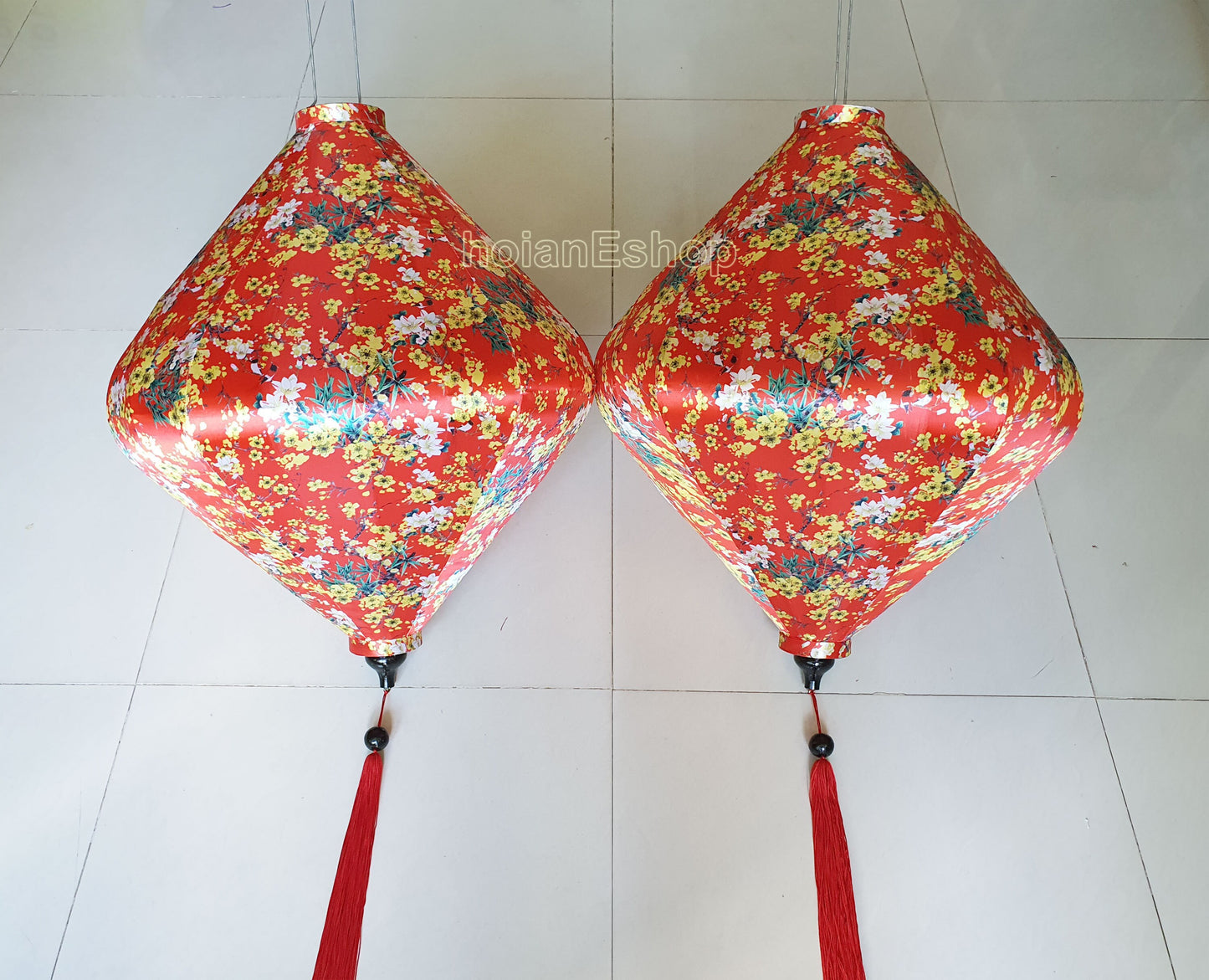 2 Big Silk Lanterns for Wedding Garden Decoration - Restaurant decor - Lunar New Year Decor - Ceiling Decoration