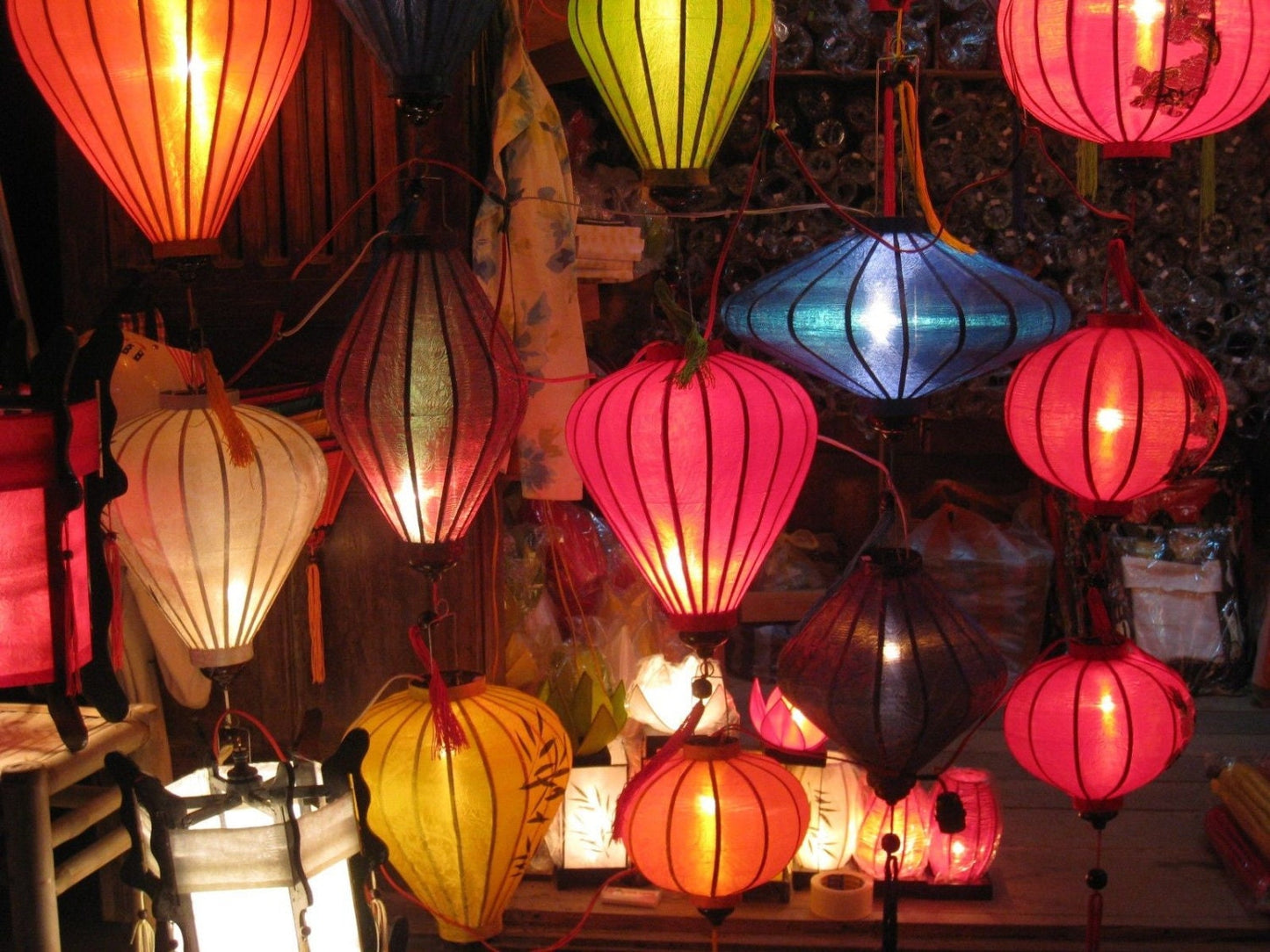 Set 8 pcs hoi an silk lanterns 35cm for wedding decoration - garden decor - wholesale silk lanterns