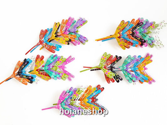 Set 100 pcs Painted Self Balancing Bamboo Dragonfly 2.7'' for Wedding gifts - Birthday gifts - Children toys,  gifts for him, gifts for baby