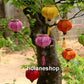 Set of 16 mini bamboo silk lanterns 10cm for pine christmas, Vietnamese bamboo lanterns for garden decorating